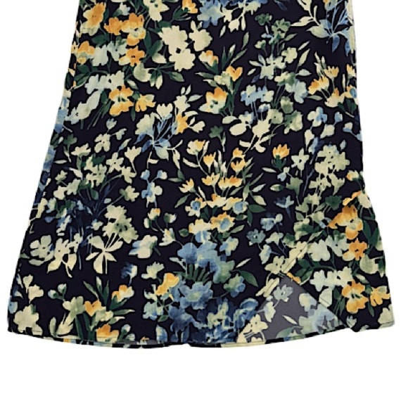 Slate & Willow Blue Floral Flower Throw Shift Short Sleeve Mini Dress, Size 10 - Picture 9 of 14